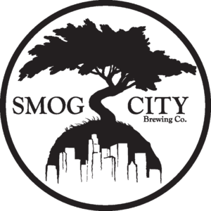 Smog City Logo with tree image between the text
