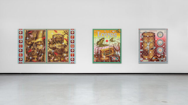 Photo: Installation view of At the Edge of the Sun. Image Courtesy of Jeffrey Deitch, Los Angeles. Photo by Charles White.